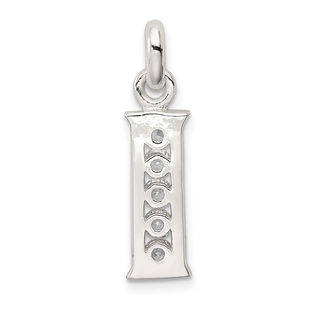 Sterlingsilber Weiß Zirkonia Buchstabe I Initiale Anhänger