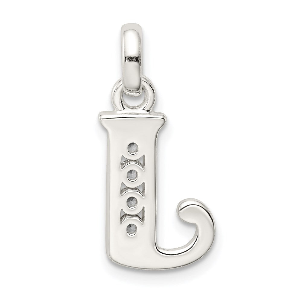 Sterlingsilber Weiß Zirkonia Buchstabe J Initiale Anhänger