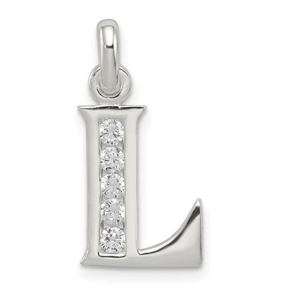 Sterlingsilber Weiß Zirkonia Buchstabe L Initiale Anhänger