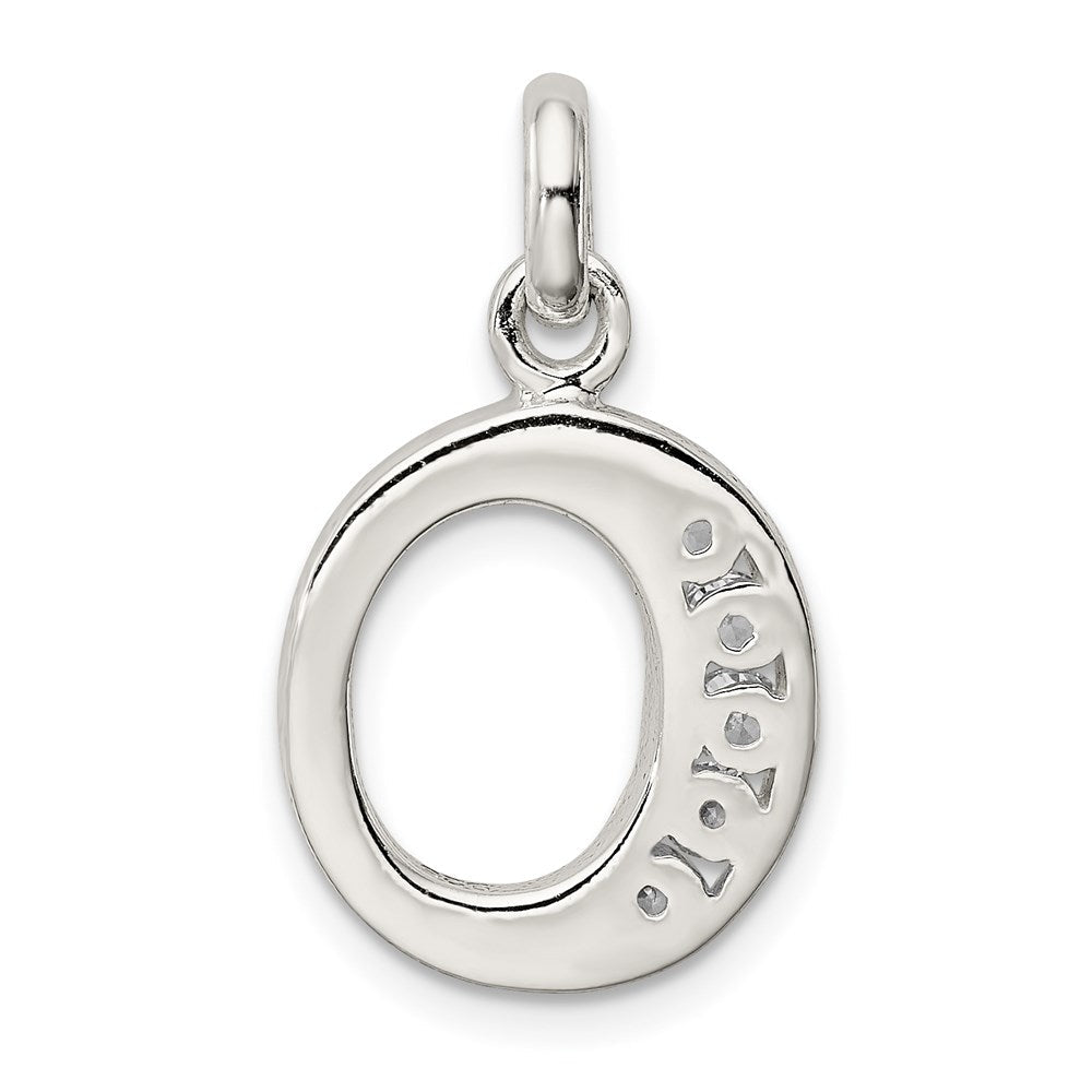 Sterlingsilber Weiß Zirkonia Buchstabe O Initiale Anhänger