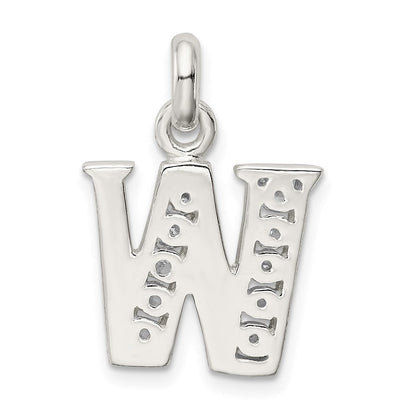 Sterlingsilber Weiß Zirkonia Buchstabe W Initiale Anhänger