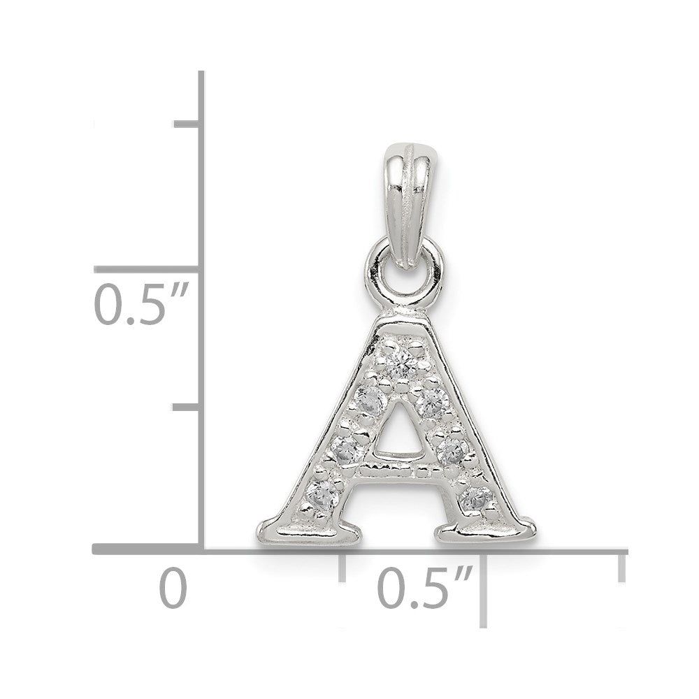 Sterlingsilber Zirkonia Buchstabe A Initiale Anhänger