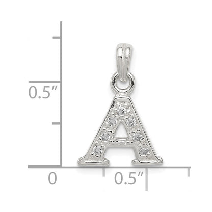 Sterlingsilber Zirkonia Buchstabe A Initiale Anhänger