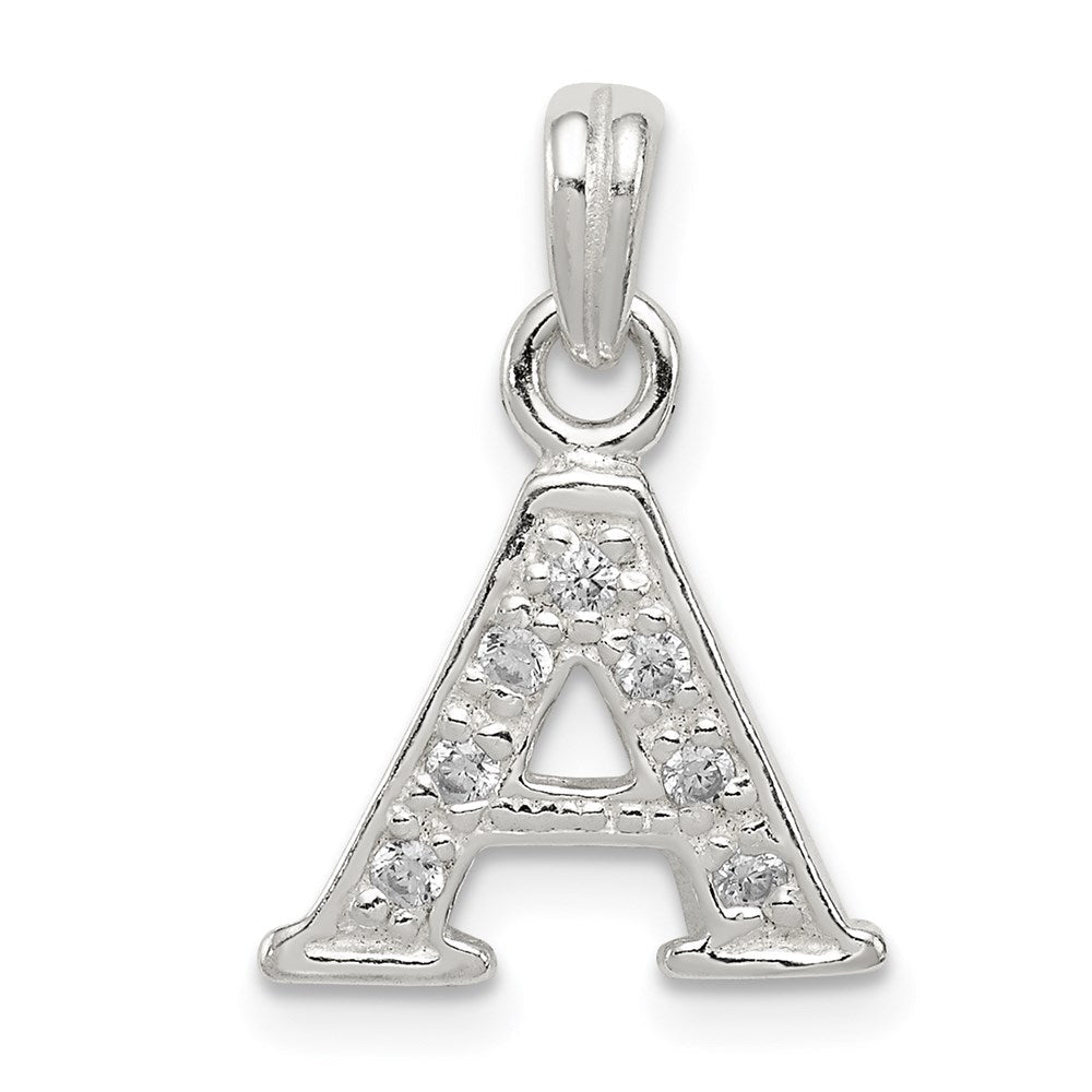 Sterlingsilber Zirkonia Buchstabe A Initiale Anhänger