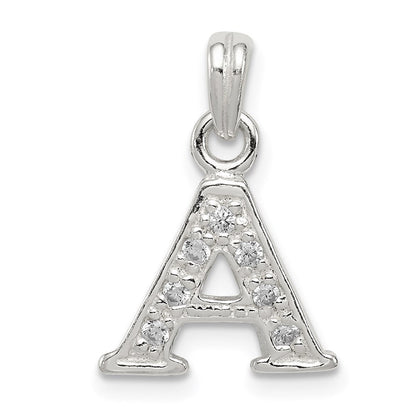 Sterlingsilber Zirkonia Buchstabe A Initiale Anhänger