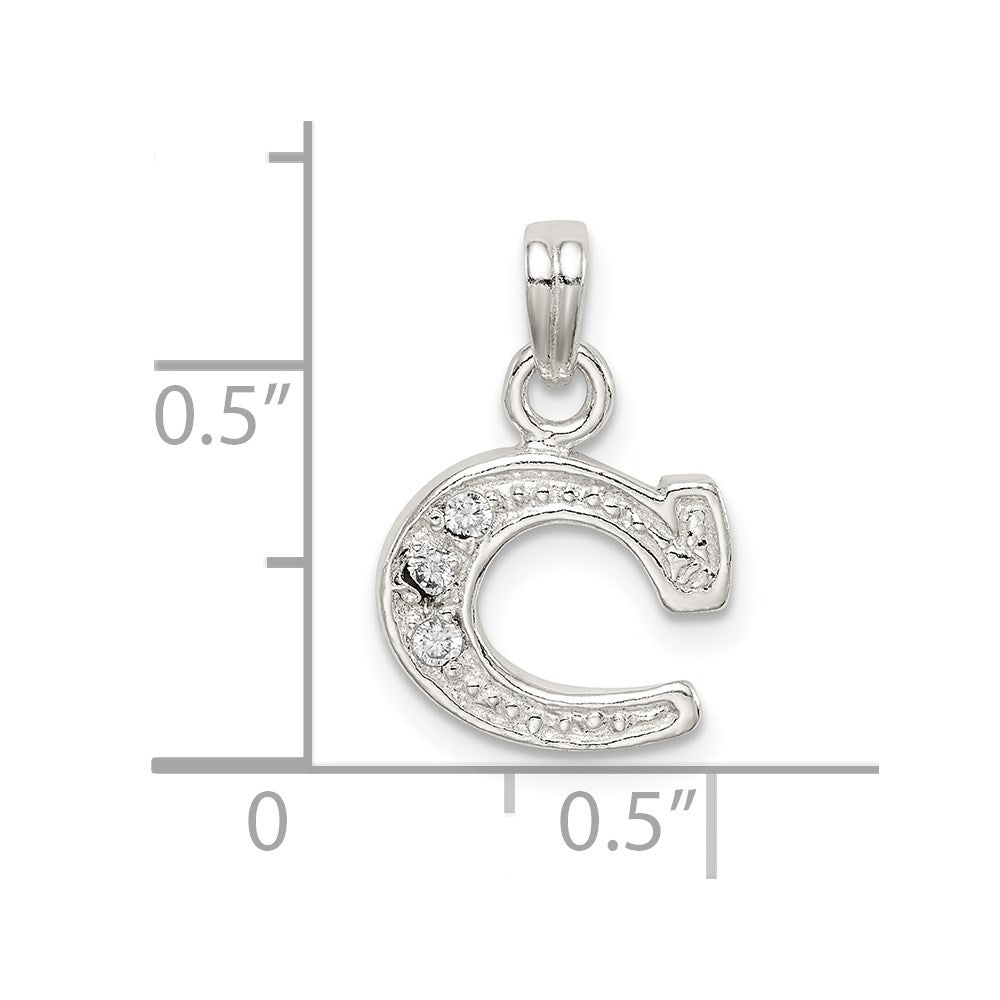 Sterlingsilber Zirkonia Buchstabe C Initiale Anhänger