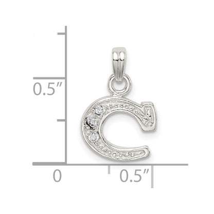 Sterlingsilber Zirkonia Buchstabe C Initiale Anhänger