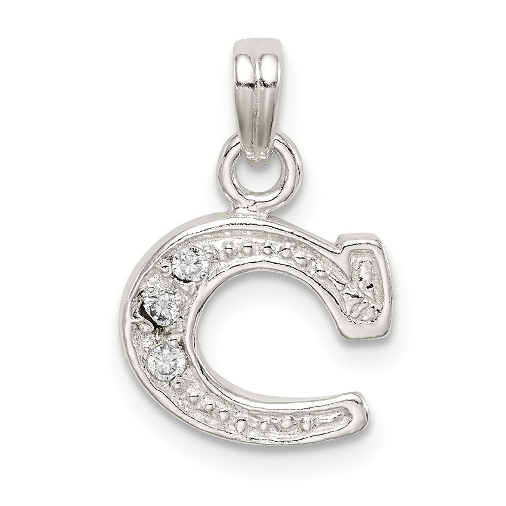 Sterlingsilber Zirkonia Buchstabe C Initiale Anhänger