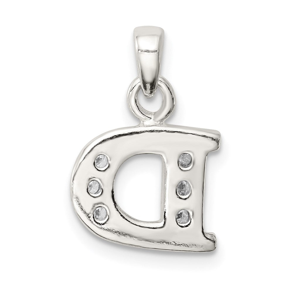 Sterlingsilber Zirkonia Buchstabe D Initiale Anhänger