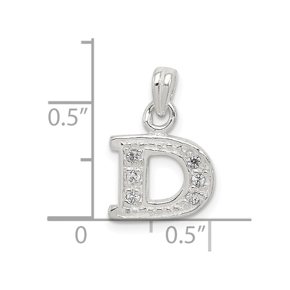 Sterlingsilber Zirkonia Buchstabe D Initiale Anhänger