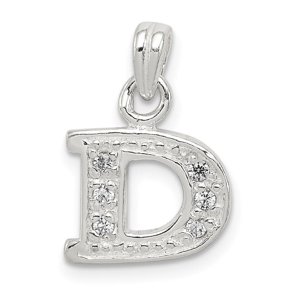 Sterlingsilber Zirkonia Buchstabe D Initiale Anhänger