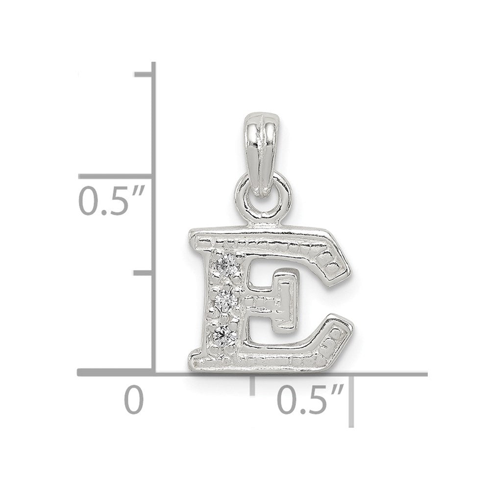 Sterlingsilber Zirkonia Buchstabe E Initiale Anhänger
