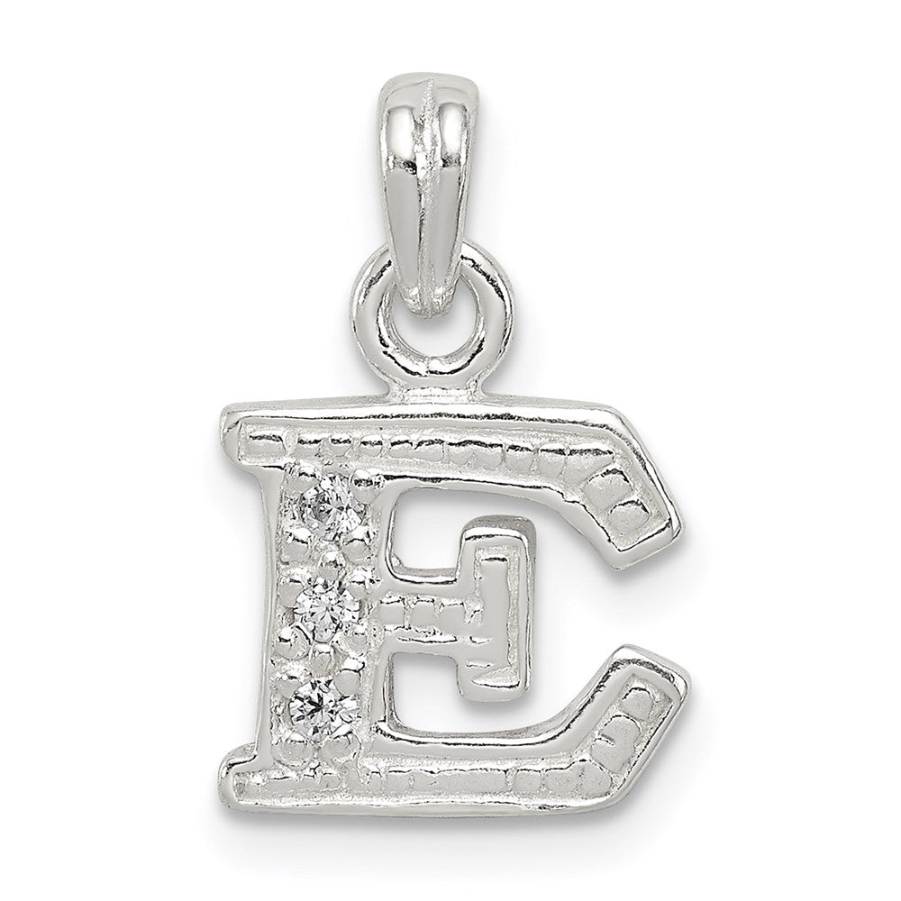 Sterlingsilber Zirkonia Buchstabe E Initiale Anhänger