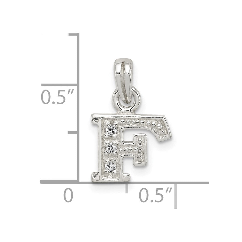Sterlingsilber Zirkonia Buchstabe F Initiale Anhänger