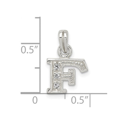 Sterlingsilber Zirkonia Buchstabe F Initiale Anhänger