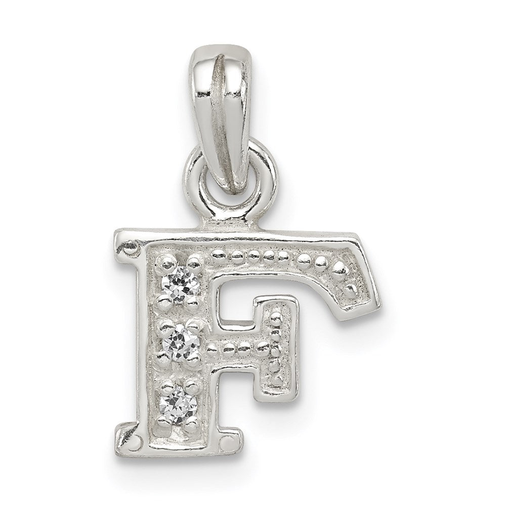 Sterlingsilber Zirkonia Buchstabe F Initiale Anhänger
