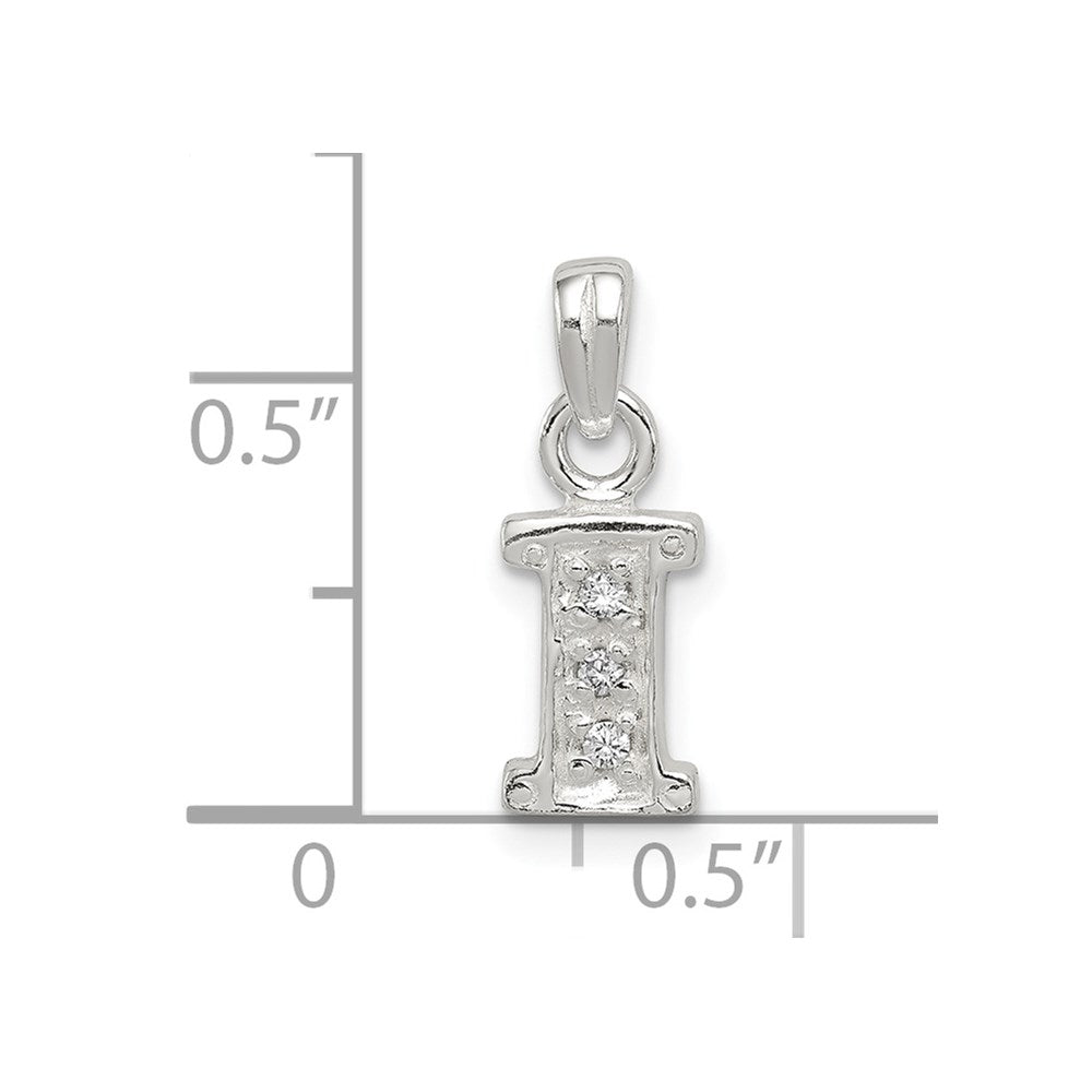 Sterlingsilber Zirkonia Buchstabe I Initiale Anhänger