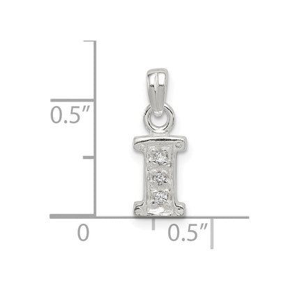 Sterlingsilber Zirkonia Buchstabe I Initiale Anhänger