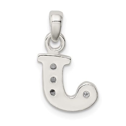 Sterlingsilber Zirkonia Buchstabe J Initiale Anhänger