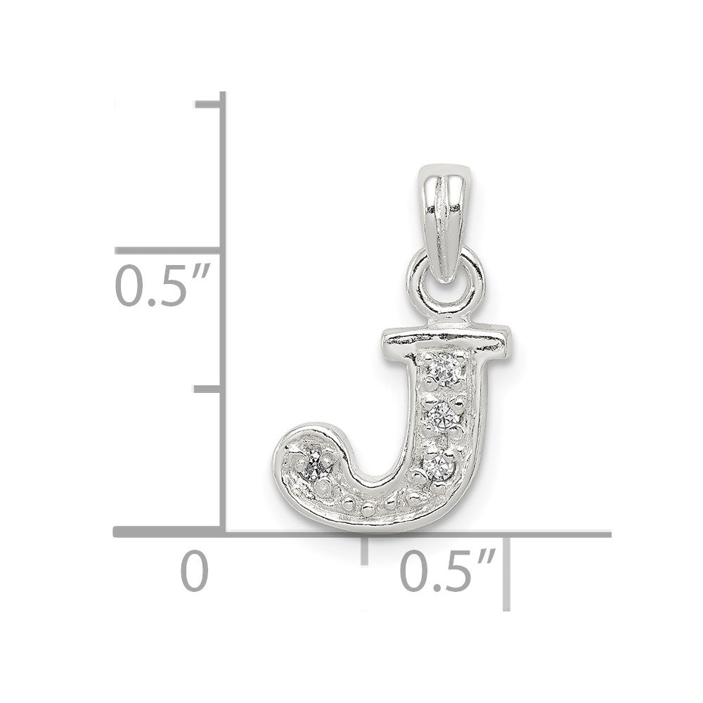 Sterlingsilber Zirkonia Buchstabe J Initiale Anhänger