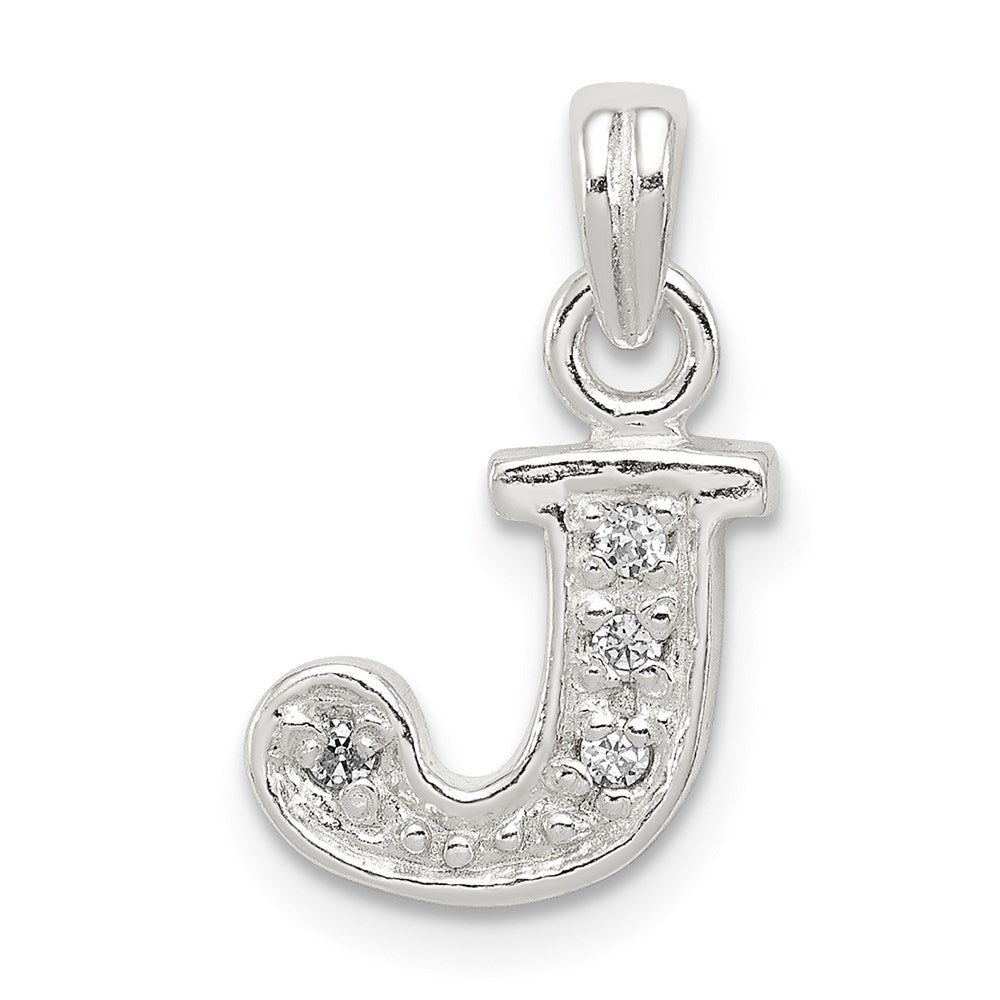 Sterlingsilber Zirkonia Buchstabe J Initiale Anhänger