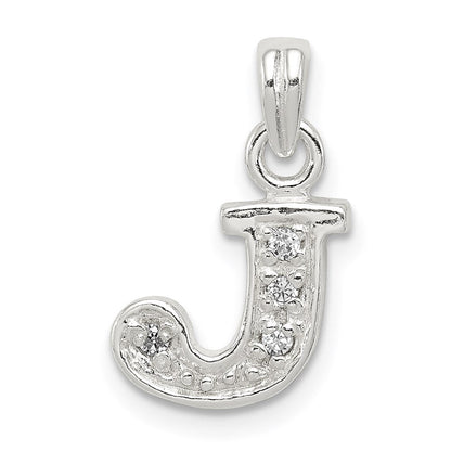 Sterlingsilber Zirkonia Buchstabe J Initiale Anhänger