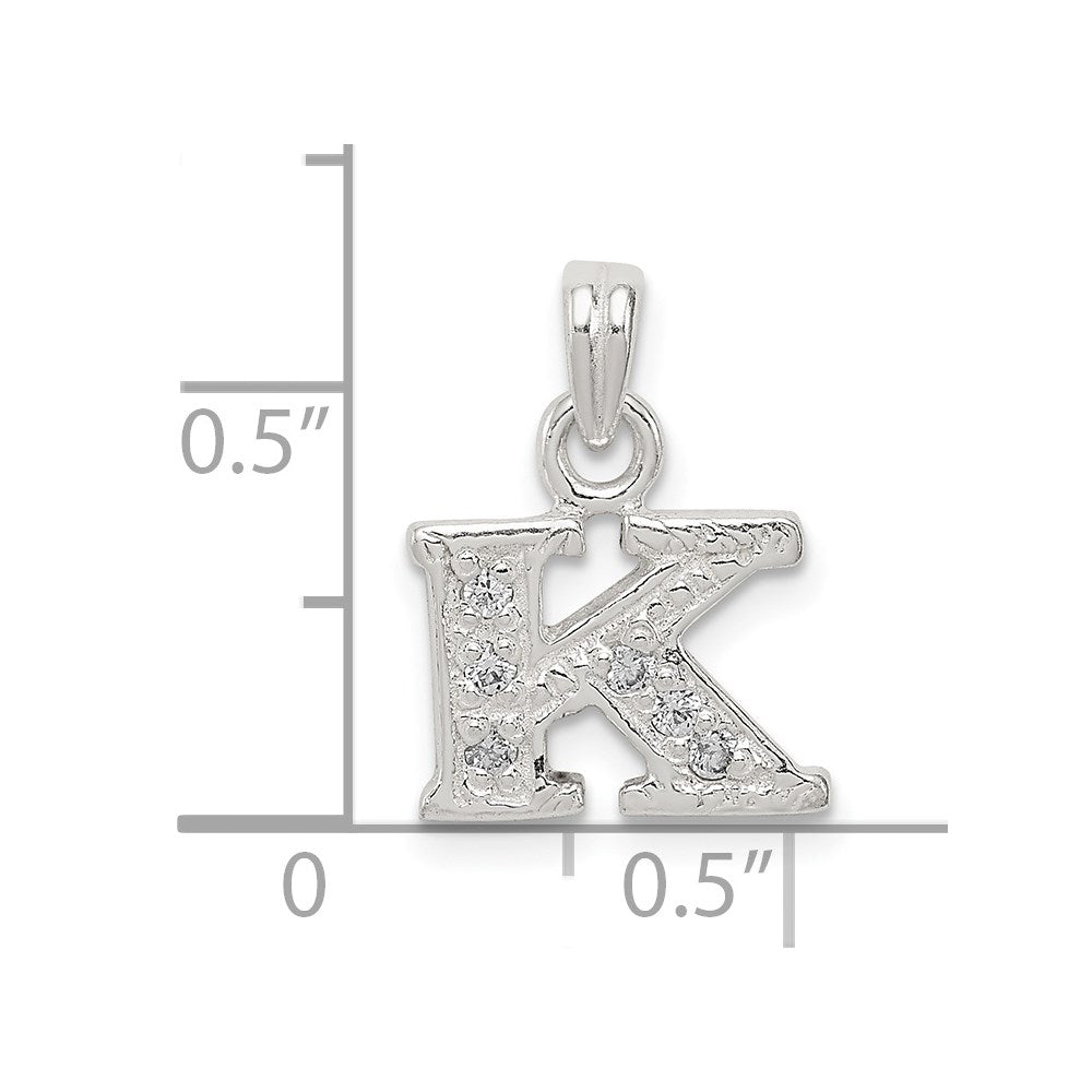 Sterlingsilber Zirkonia Buchstabe K Initiale Anhänger