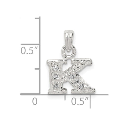 Sterlingsilber Zirkonia Buchstabe K Initiale Anhänger