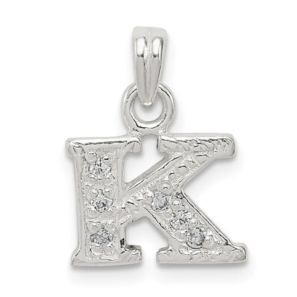 Sterlingsilber Zirkonia Buchstabe K Initiale Anhänger