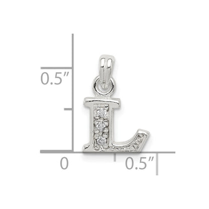 Sterlingsilber Zirkonia Buchstabe L Initiale Anhänger