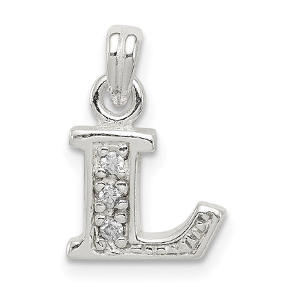 Sterlingsilber Zirkonia Buchstabe L Initiale Anhänger