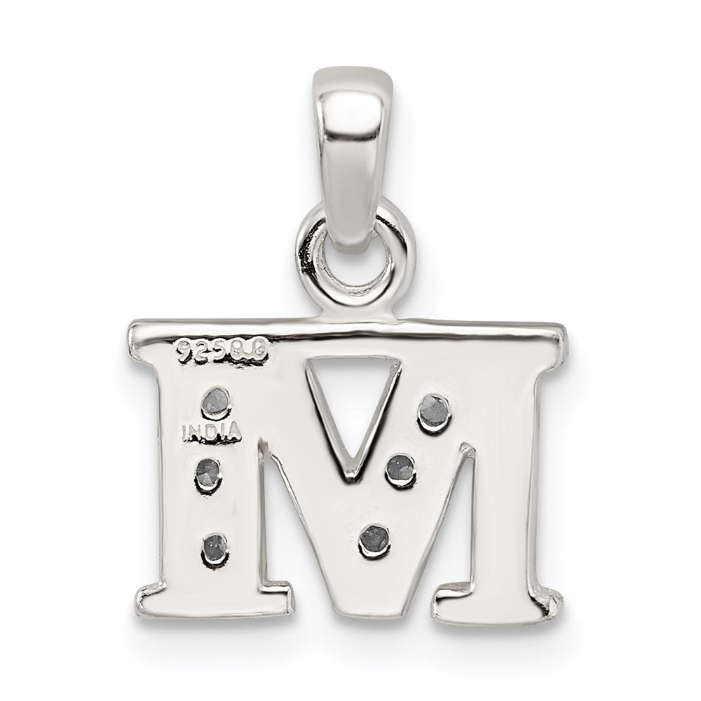 Sterlingsilber Zirkonia Buchstabe M Initiale Anhänger