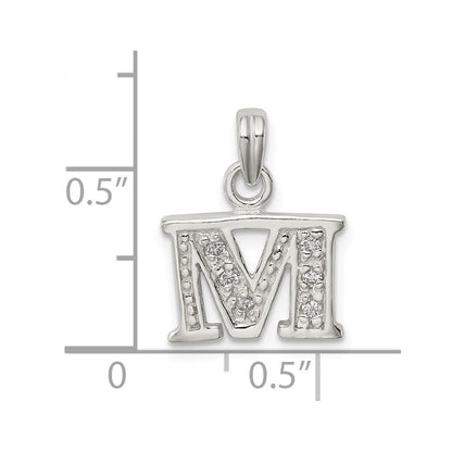 Sterlingsilber Zirkonia Buchstabe M Initiale Anhänger