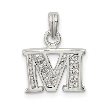 Sterlingsilber Zirkonia Buchstabe M Initiale Anhänger