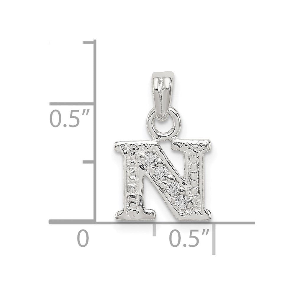 Sterlingsilber Zirkonia Buchstabe N Initiale Anhänger