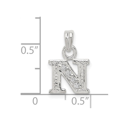 Sterlingsilber Zirkonia Buchstabe N Initiale Anhänger