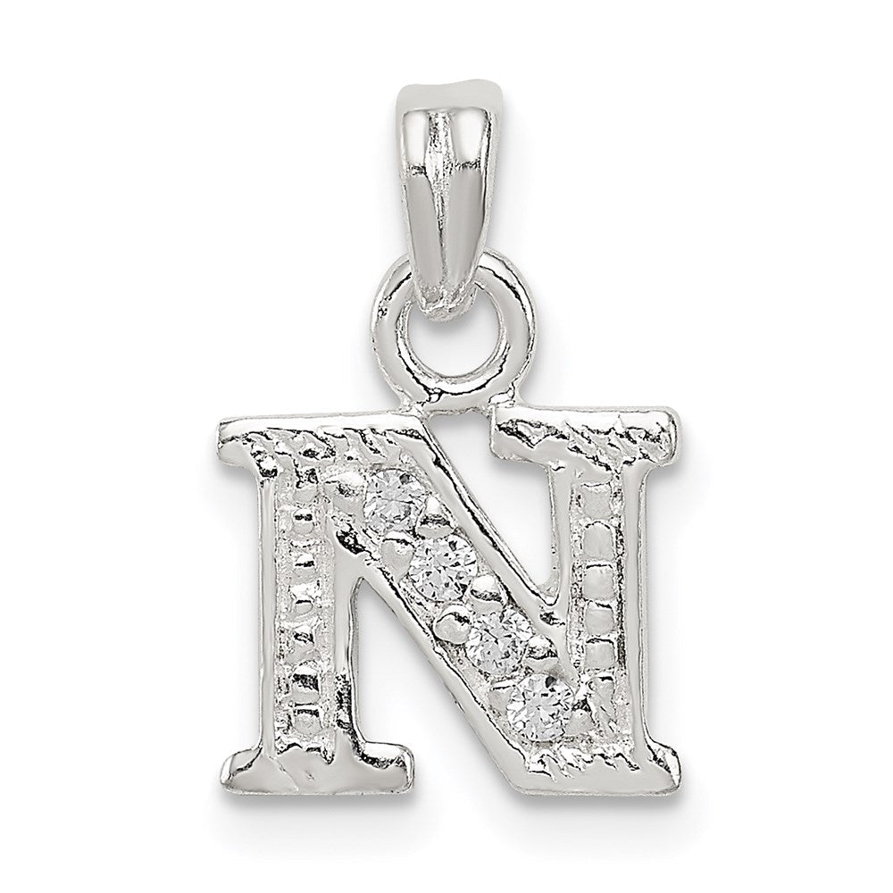 Sterlingsilber Zirkonia Buchstabe N Initiale Anhänger