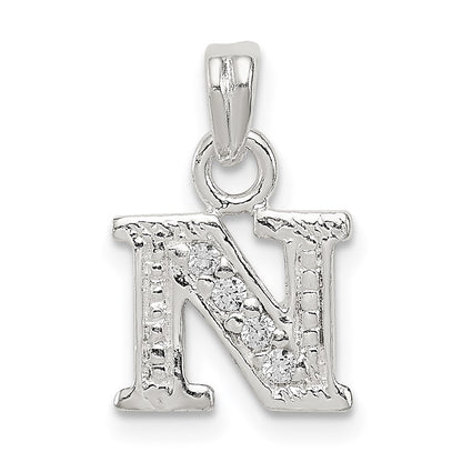 Sterlingsilber Zirkonia Buchstabe N Initiale Anhänger