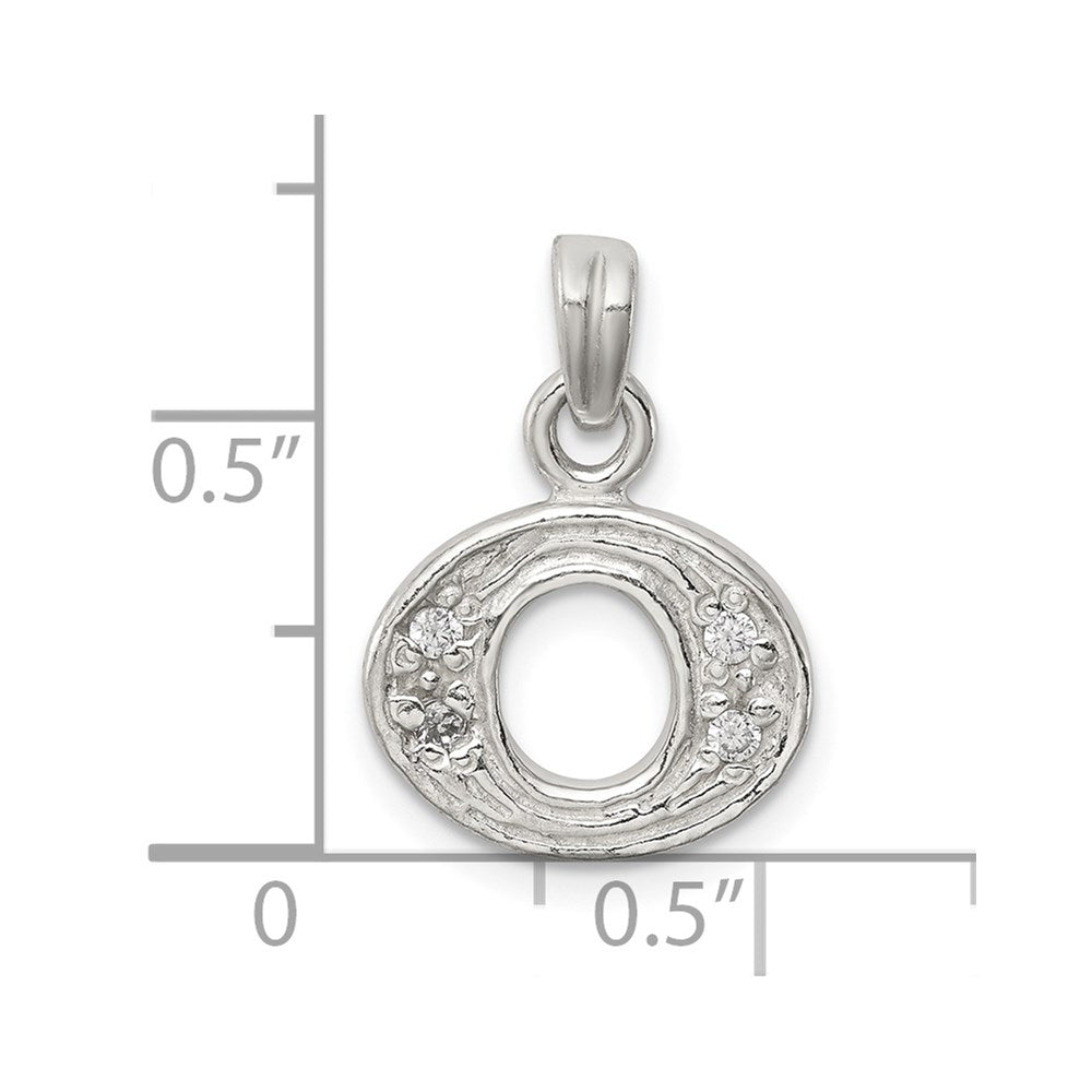 Sterlingsilber Zirkonia Buchstabe O Initiale Anhänger