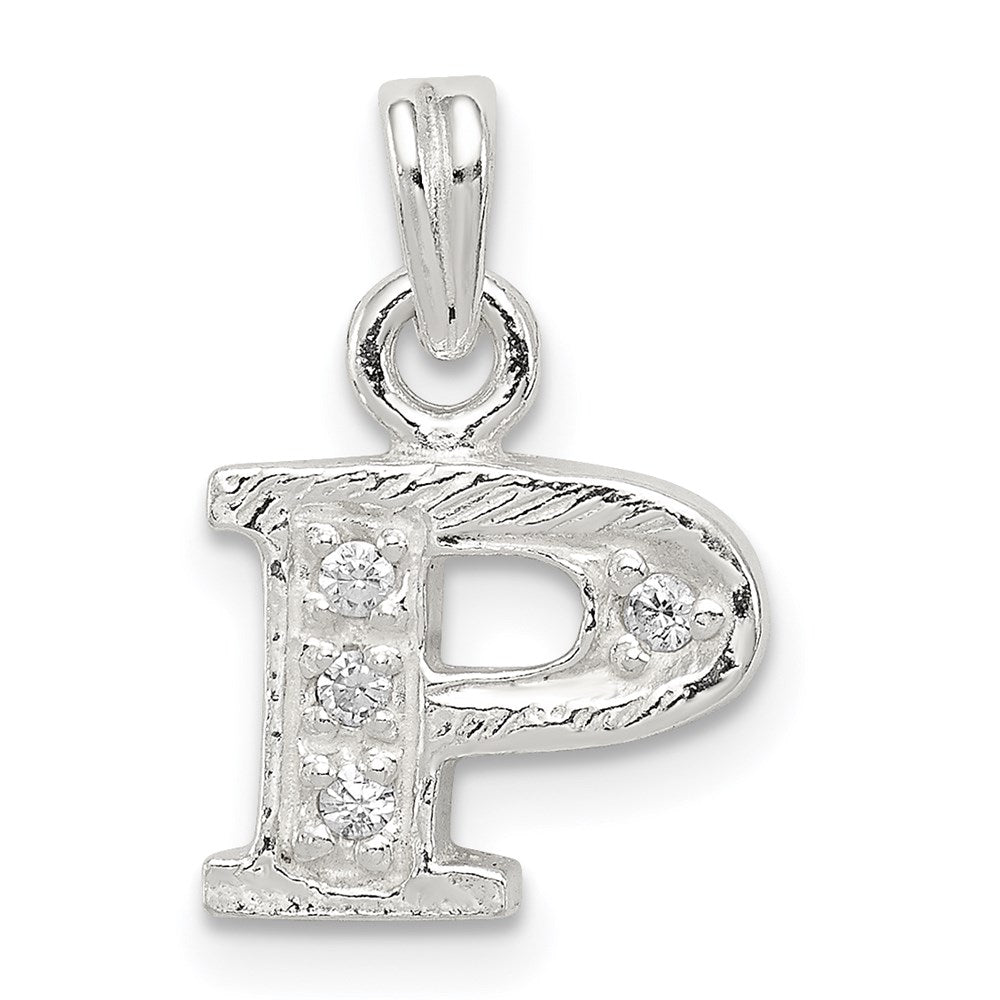 Sterlingsilber Zirkonia Buchstabe P Initiale Anhänger