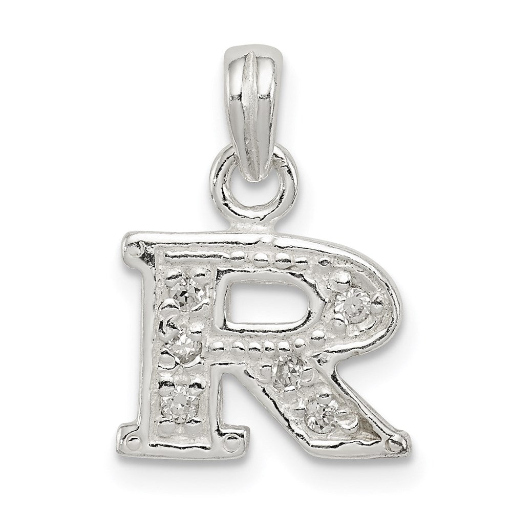 Sterlingsilber Zirkonia Buchstabe R Initiale Anhänger