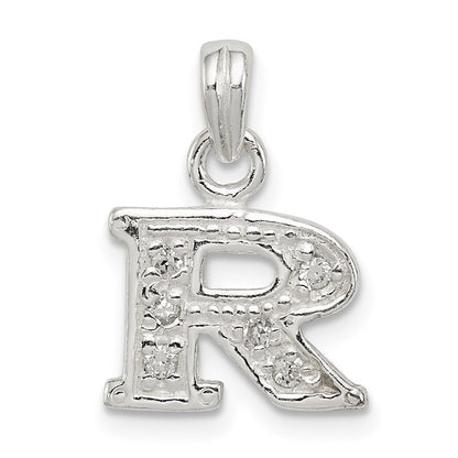 Sterlingsilber Zirkonia Buchstabe R Initiale Anhänger