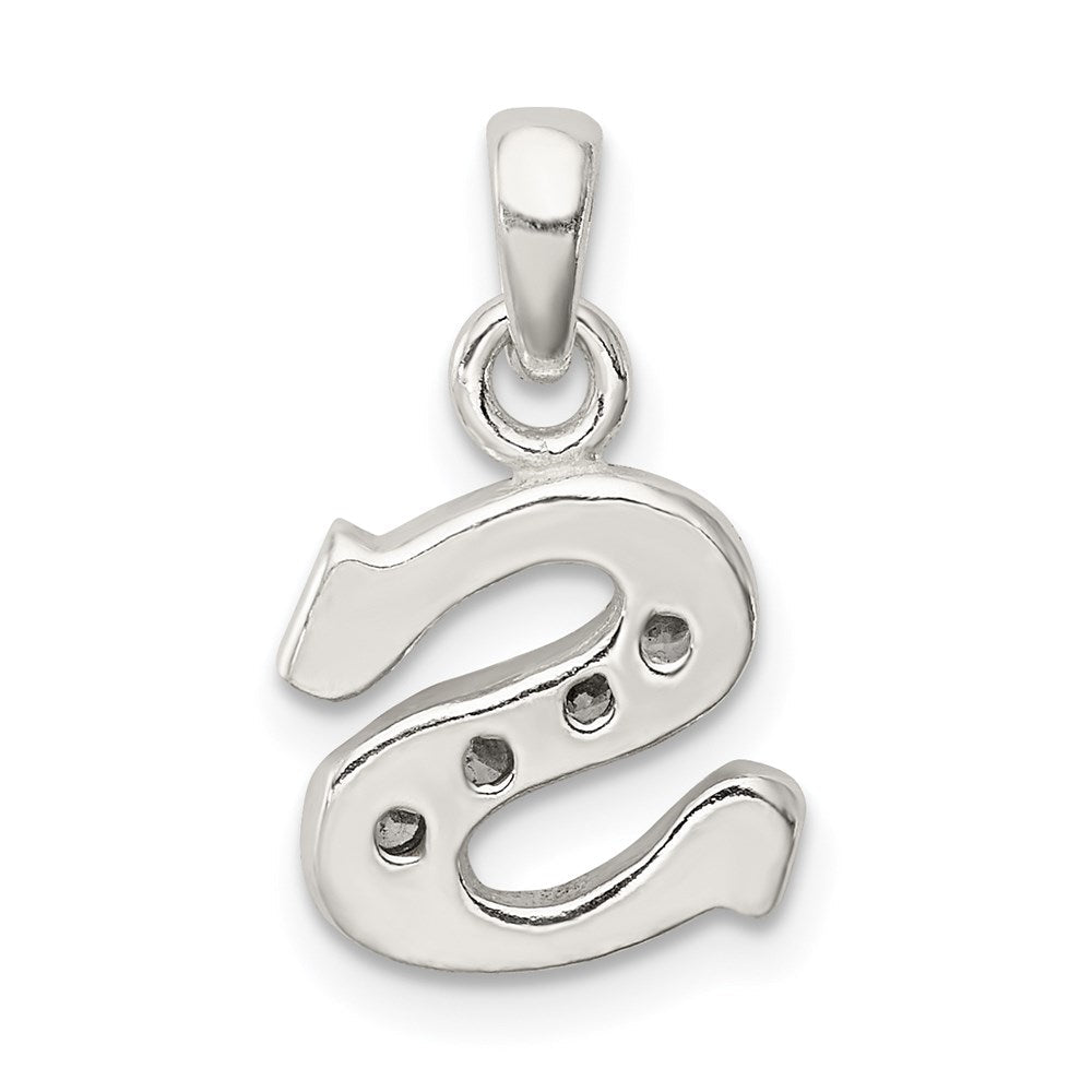 Sterlingsilber Zirkonia Buchstabe S Initiale Anhänger