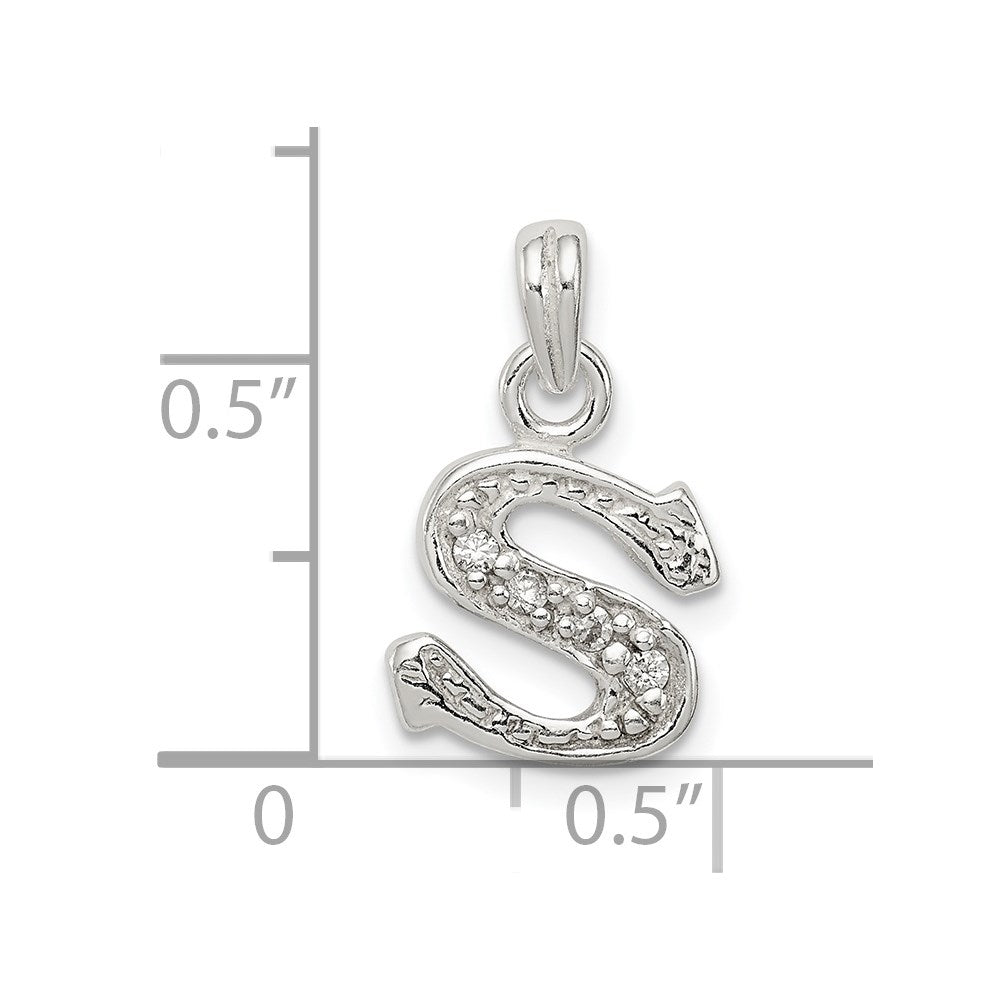 Sterlingsilber Zirkonia Buchstabe S Initiale Anhänger