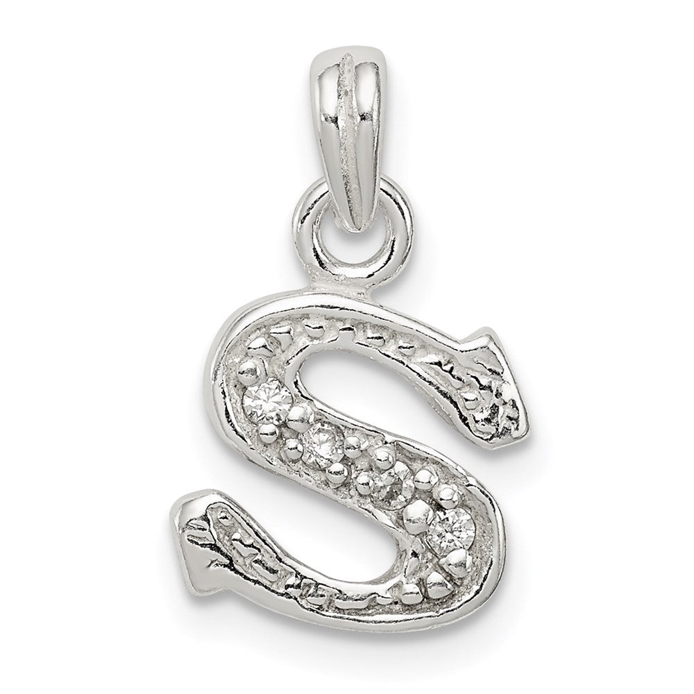 Sterlingsilber Zirkonia Buchstabe S Initiale Anhänger