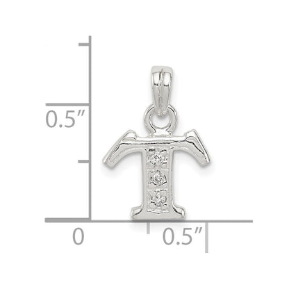 Sterlingsilber Zirkonia Buchstabe T Initiale Anhänger