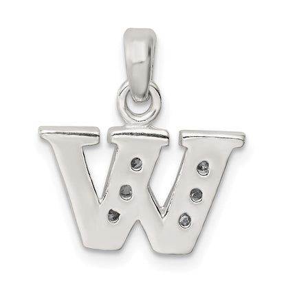 Sterlingsilber Zirkonia Buchstabe W Initiale Anhänger