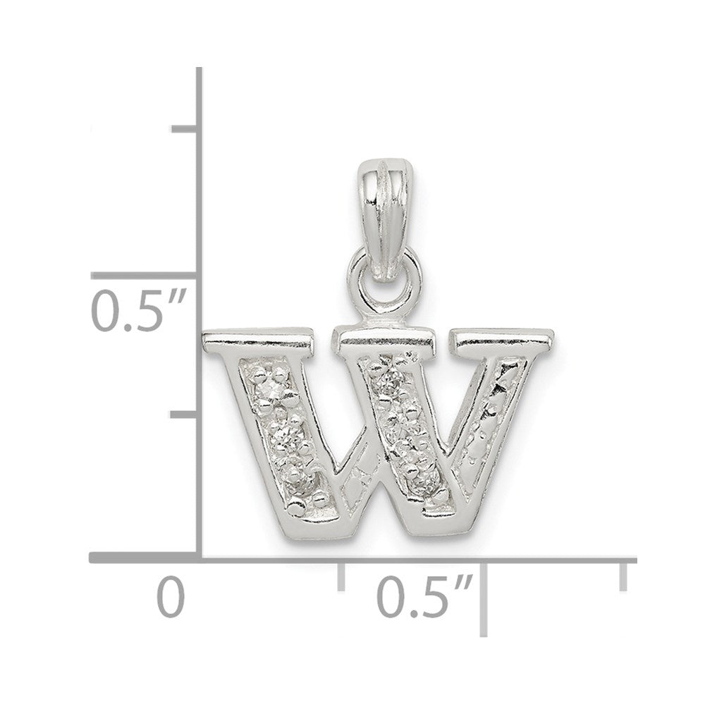 Sterlingsilber Zirkonia Buchstabe W Initiale Anhänger