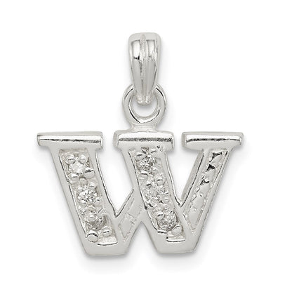 Sterlingsilber Zirkonia Buchstabe W Initiale Anhänger