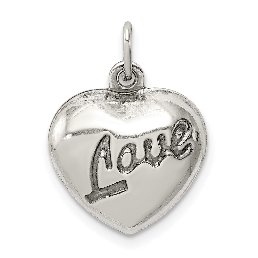 Sterlingsilber Liebe Gewölbt Herz Charm